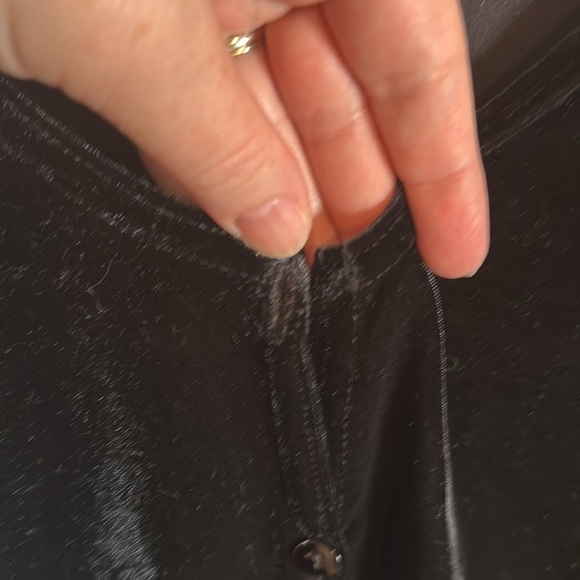 Vintage Express Tricot Black 90s Velvet Cardigan Size Medium - Picture 3 of 8